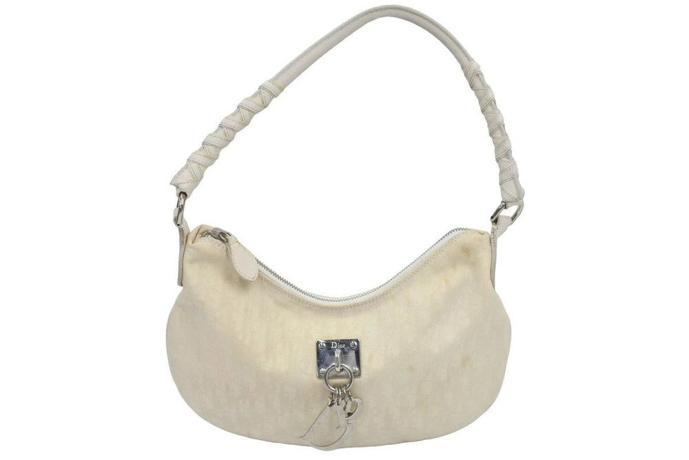 Christian Dior Trotter Hobo bag beige canvas leather
